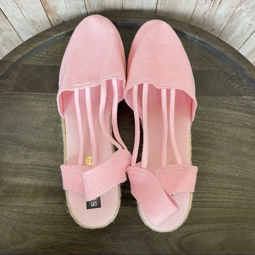 Sesto Meucci Juan Canvas Espadrille Wedge Size 41 Women